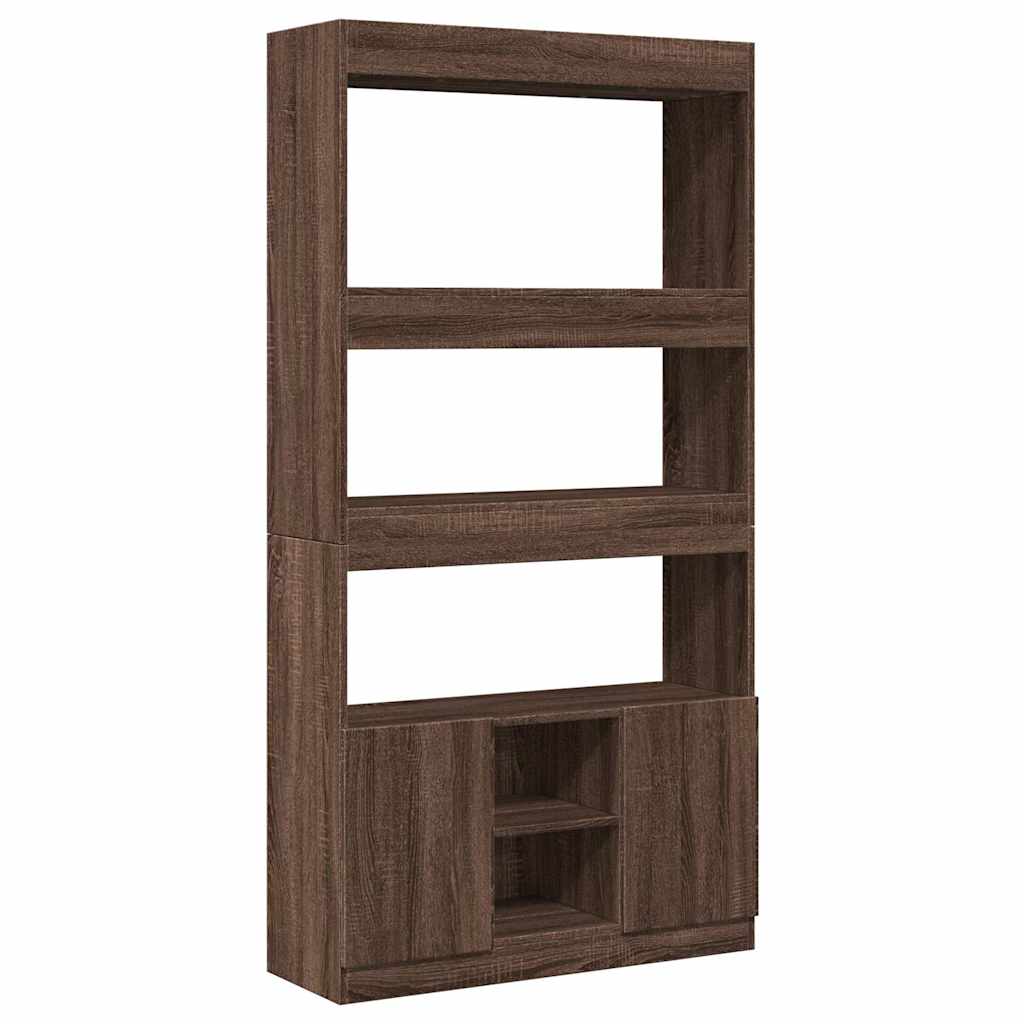 Tall cabinet, brown oak, 92x33x180 cm, processed wood