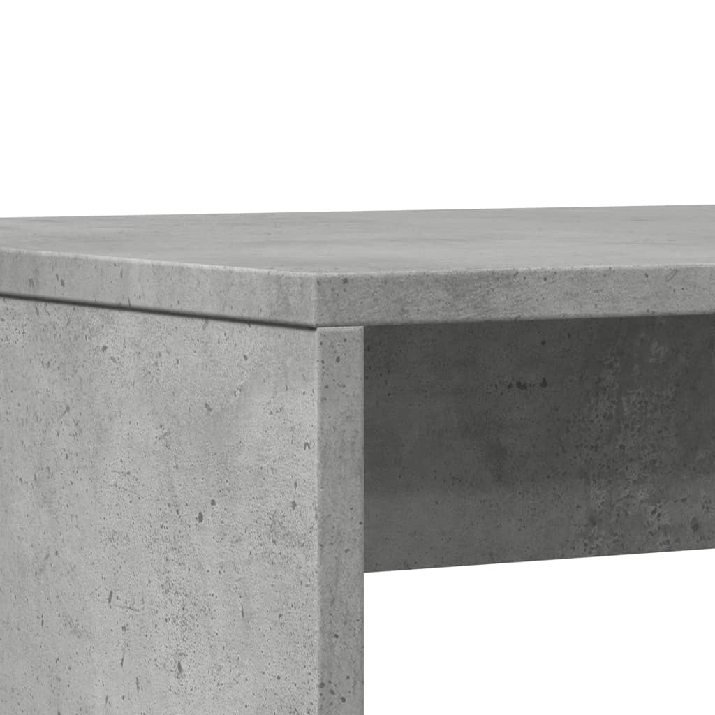 Kitchen table and bench set, 3 pieces, concrete grey, engineered wood