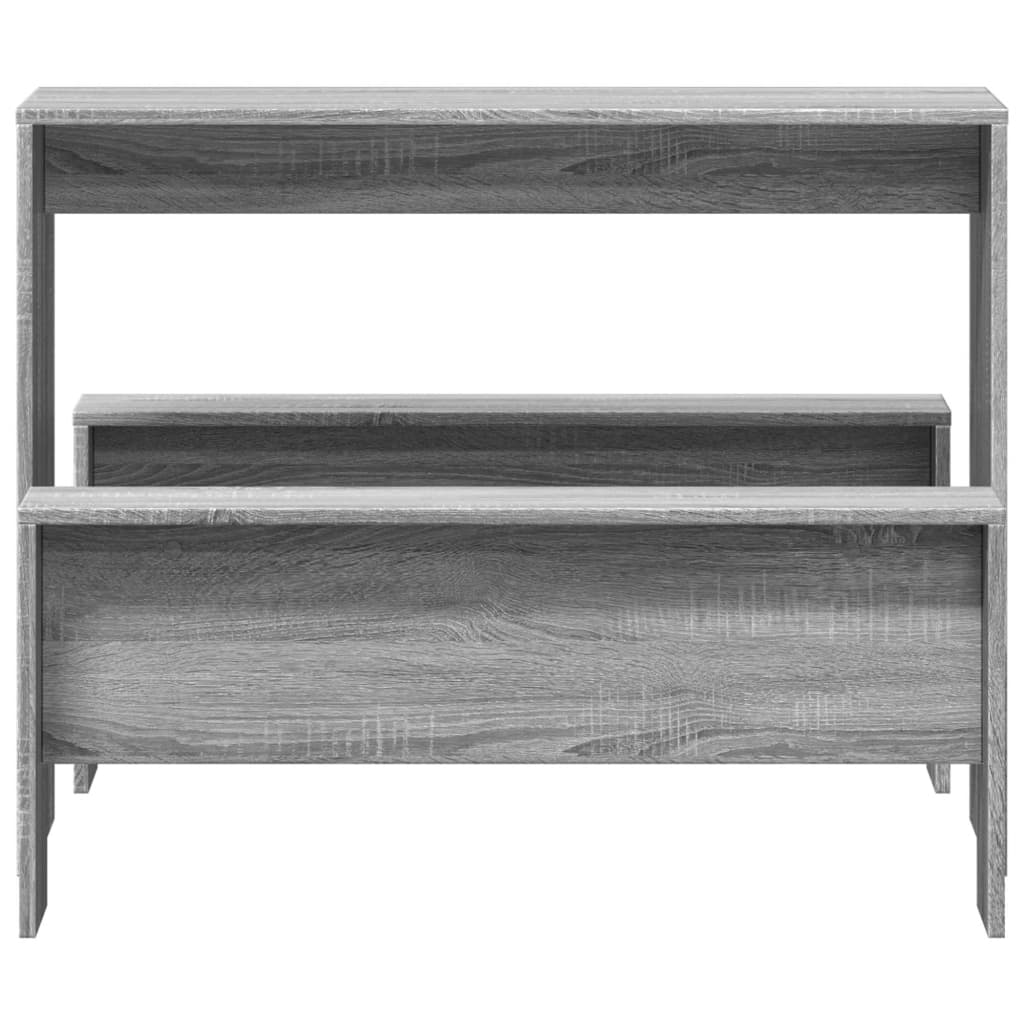 3-piece kitchen table and bench set, sonoma gray, engineered wood