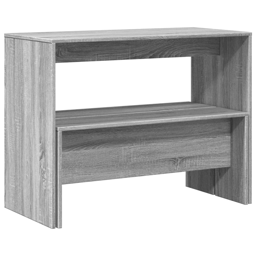 3-piece kitchen table and bench set, sonoma gray, engineered wood