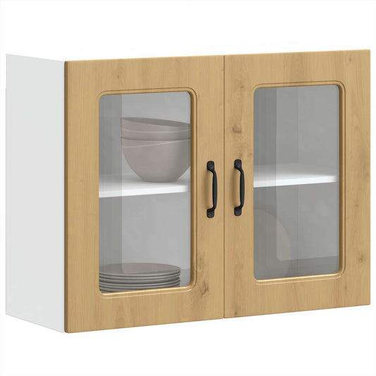 Kitchen cabinet with glass door Kalmar artificial oak wood