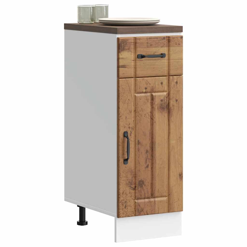 "Lucca" Kitchen Base Cabinet Old Wood, Engineered Wood