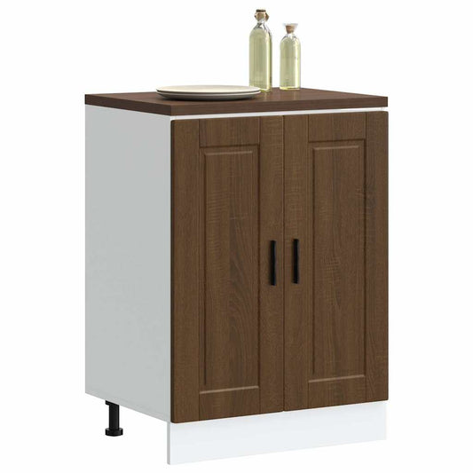 "Porto" kitchen base cabinet in brown oak