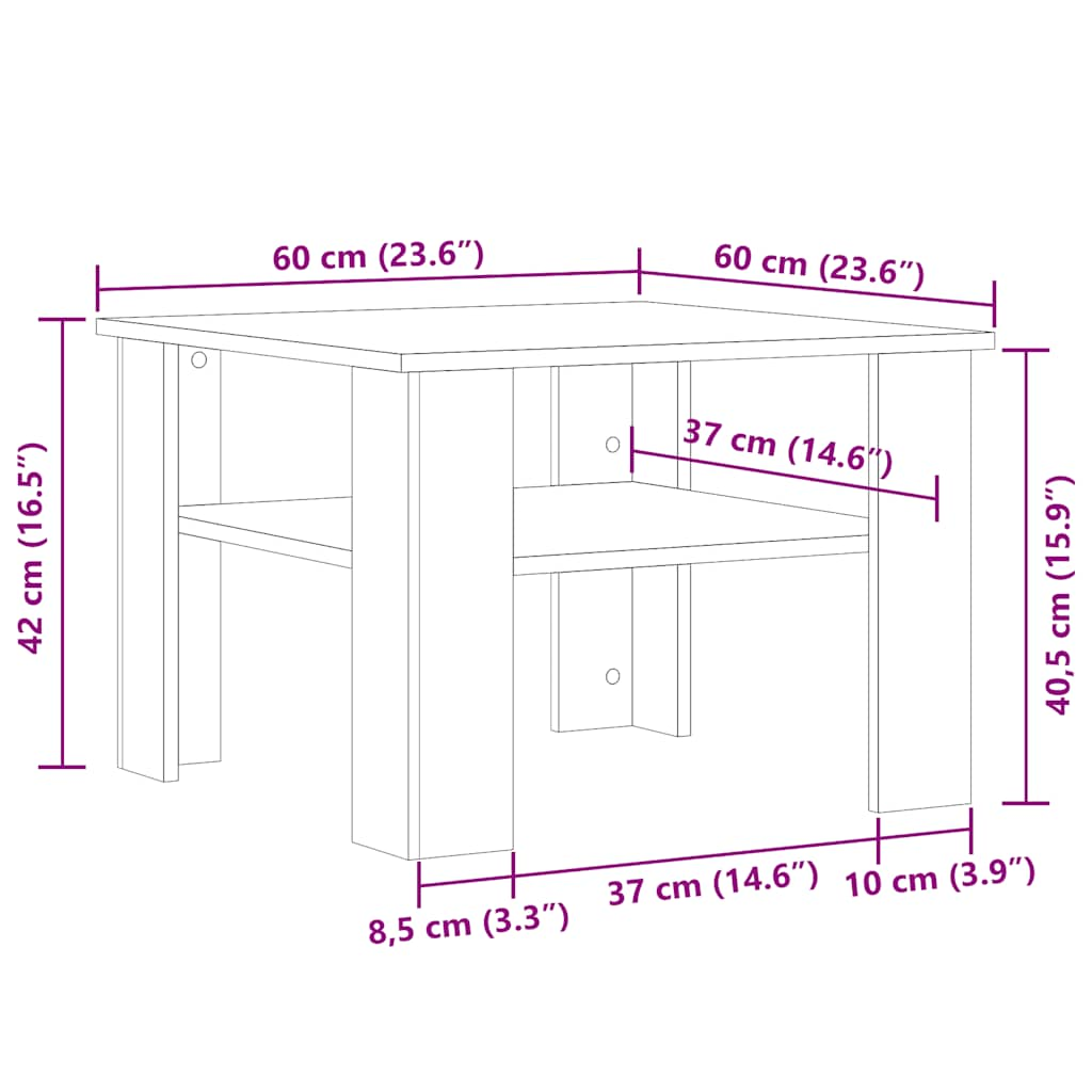 Masuta de cafea din lemn vechi 60x60x42 cm lemn prelucrat