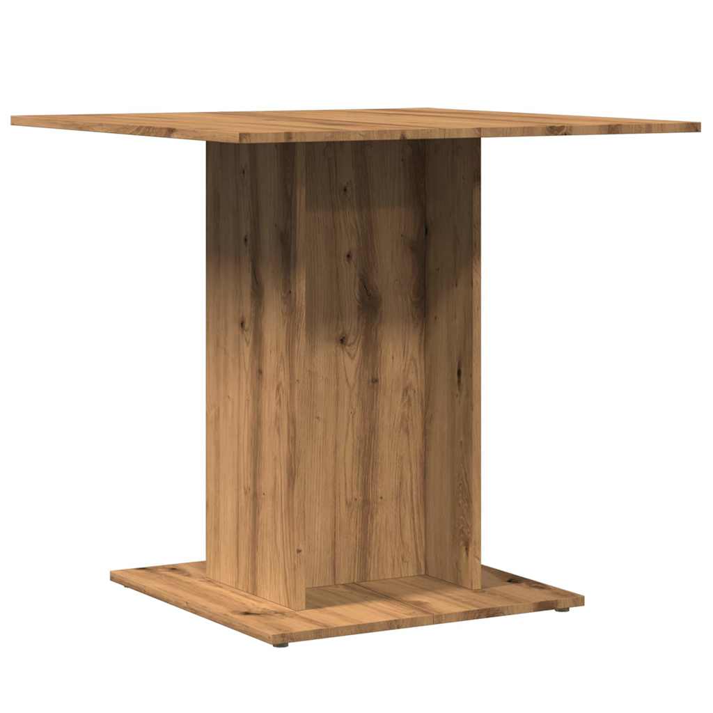 Kitchen table, handcrafted oak, 80x80x75 cm, processed wood