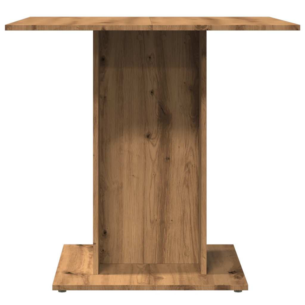 Kitchen table, handcrafted oak, 80x80x75 cm, processed wood