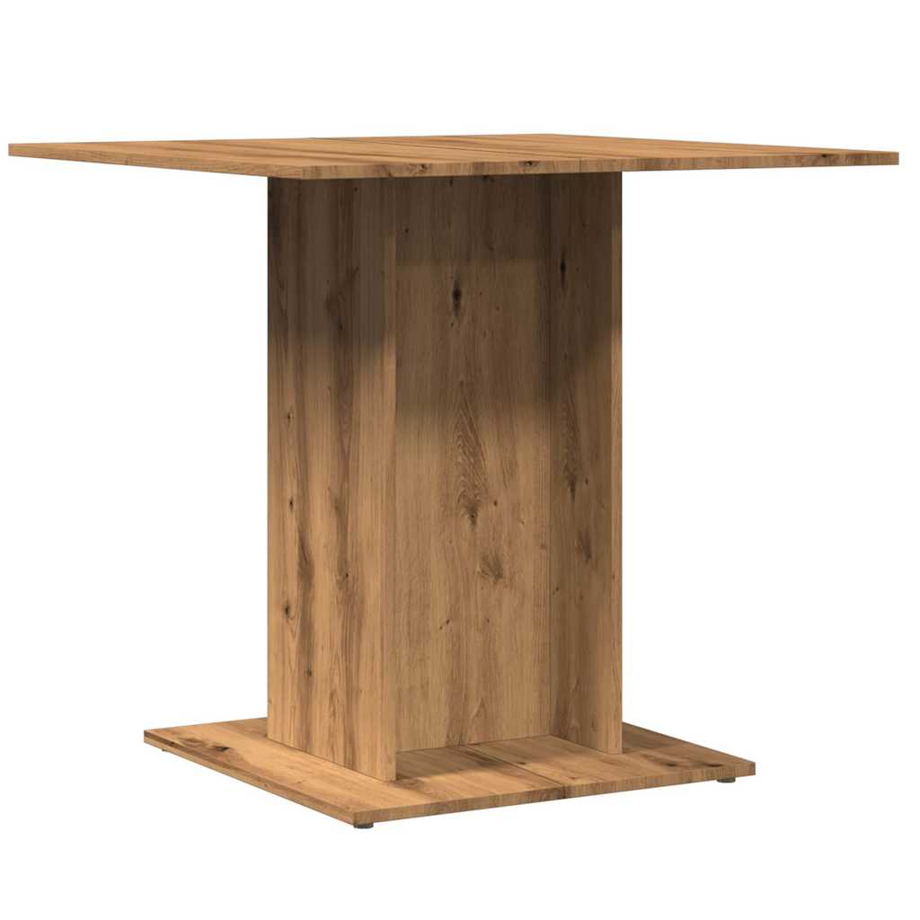 Kitchen table, handcrafted oak, 80x80x75 cm, processed wood