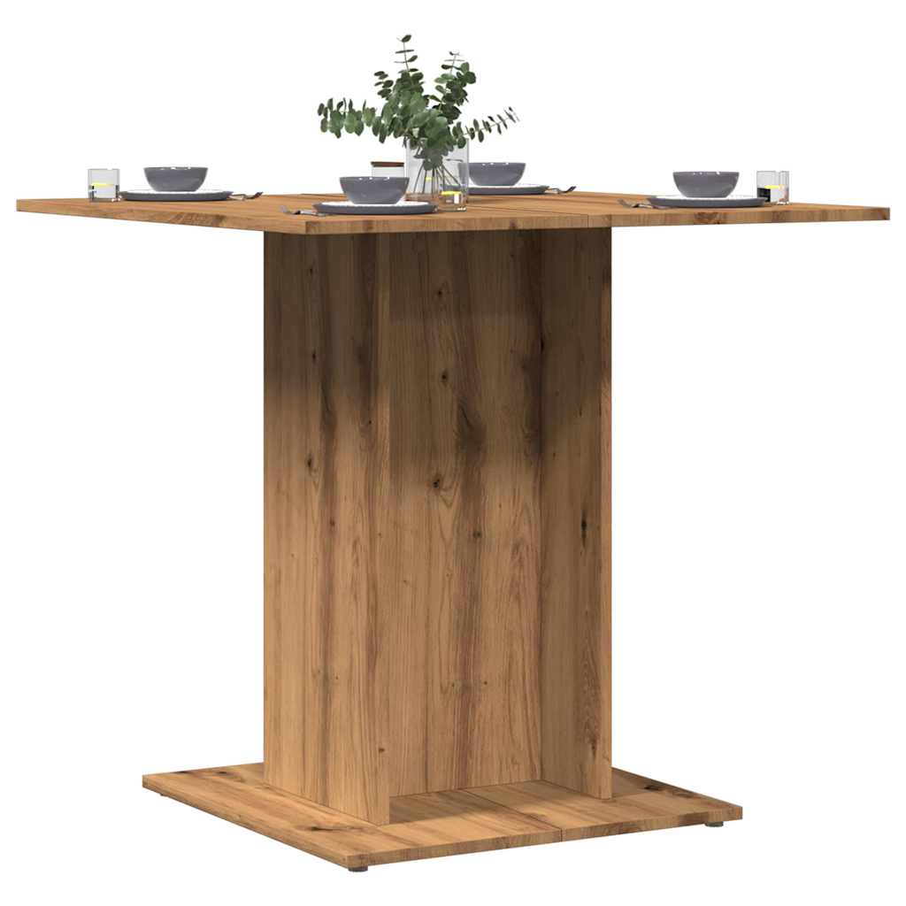 Kitchen table, handcrafted oak, 80x80x75 cm, processed wood