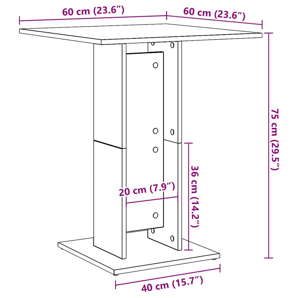 Bistro table, Old wood, 60 x 60 x 75 cm, Chipboard