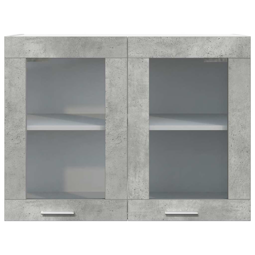 Concrete grey glass wall cabinet 80x31x60 cm