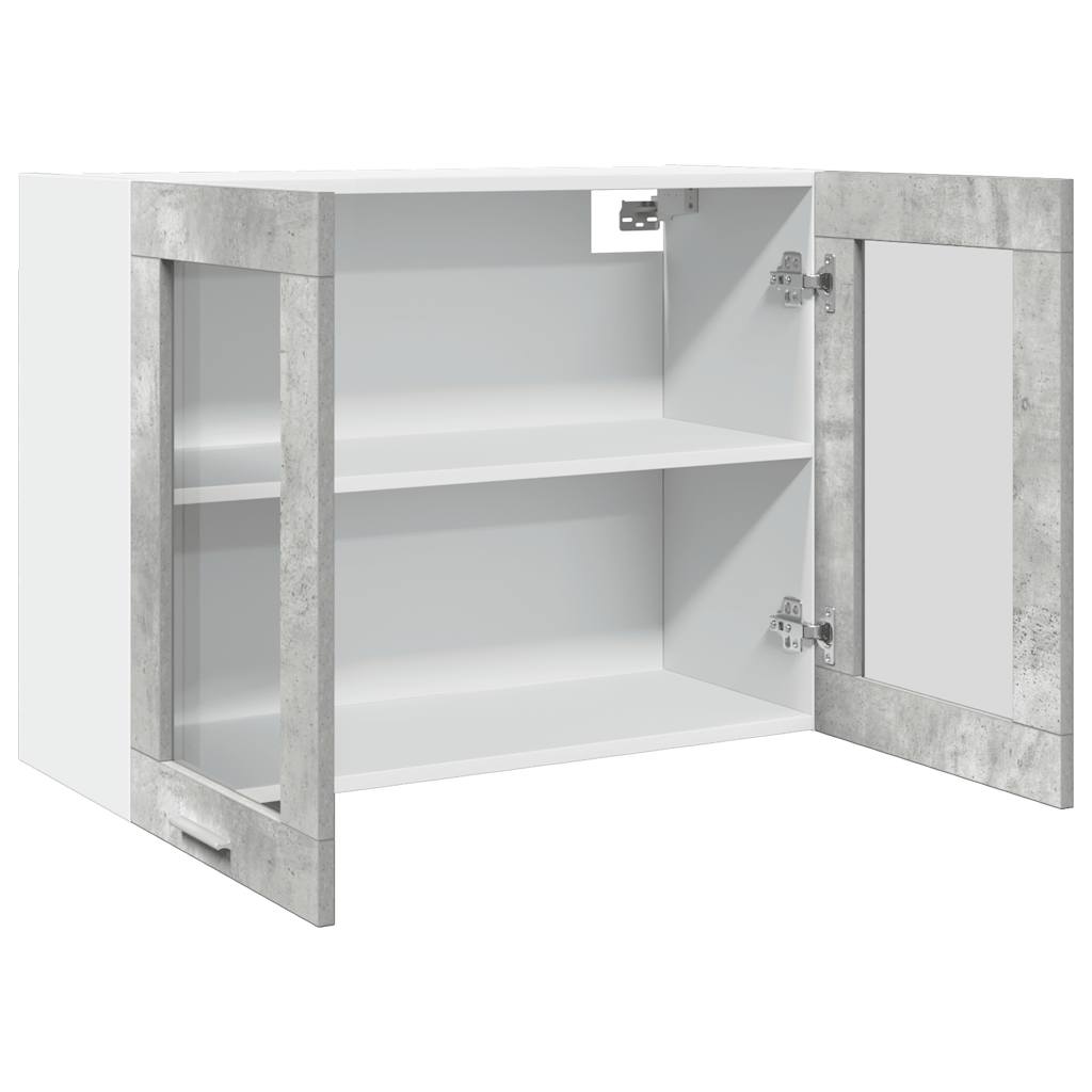 Concrete grey glass wall cabinet 80x31x60 cm