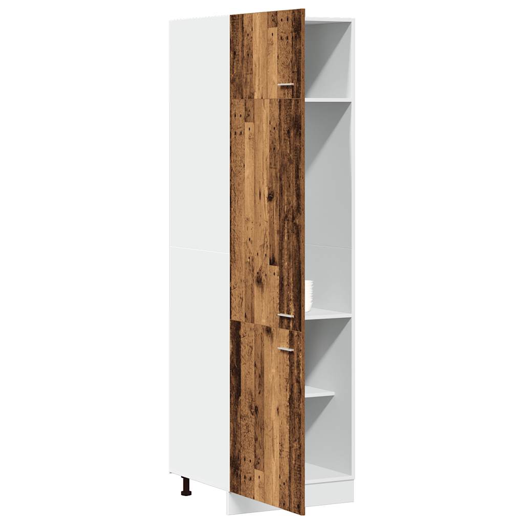 Refrigerator cabinet, Old wood, 60x57x207 cm, processed wood