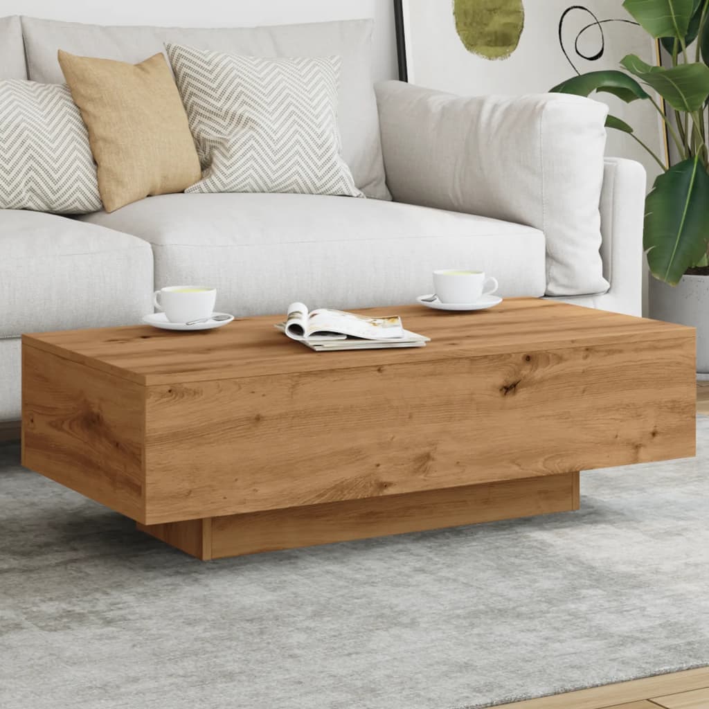 Coffee table, handcrafted oak, 100x49.5x31 cm, processed wood