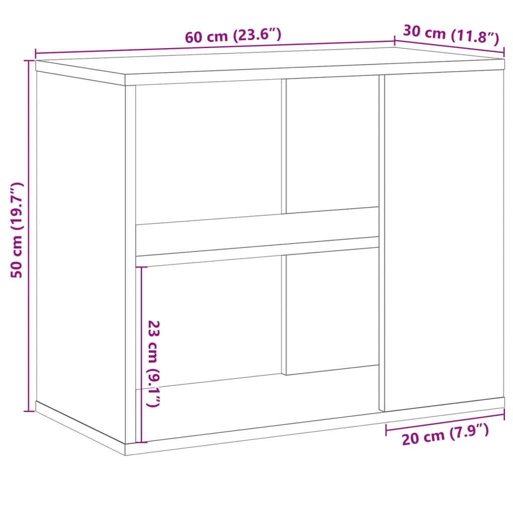 Side cabinet, old wood, 60x30x50 cm, processed wood