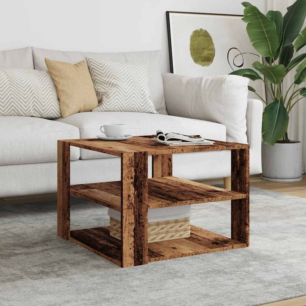 Coffee table, old wood, 58x58x40 cm, processed wood