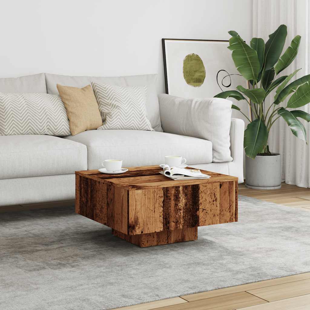 Coffee table, old wood, 60x60x31.5 cm, processed wood