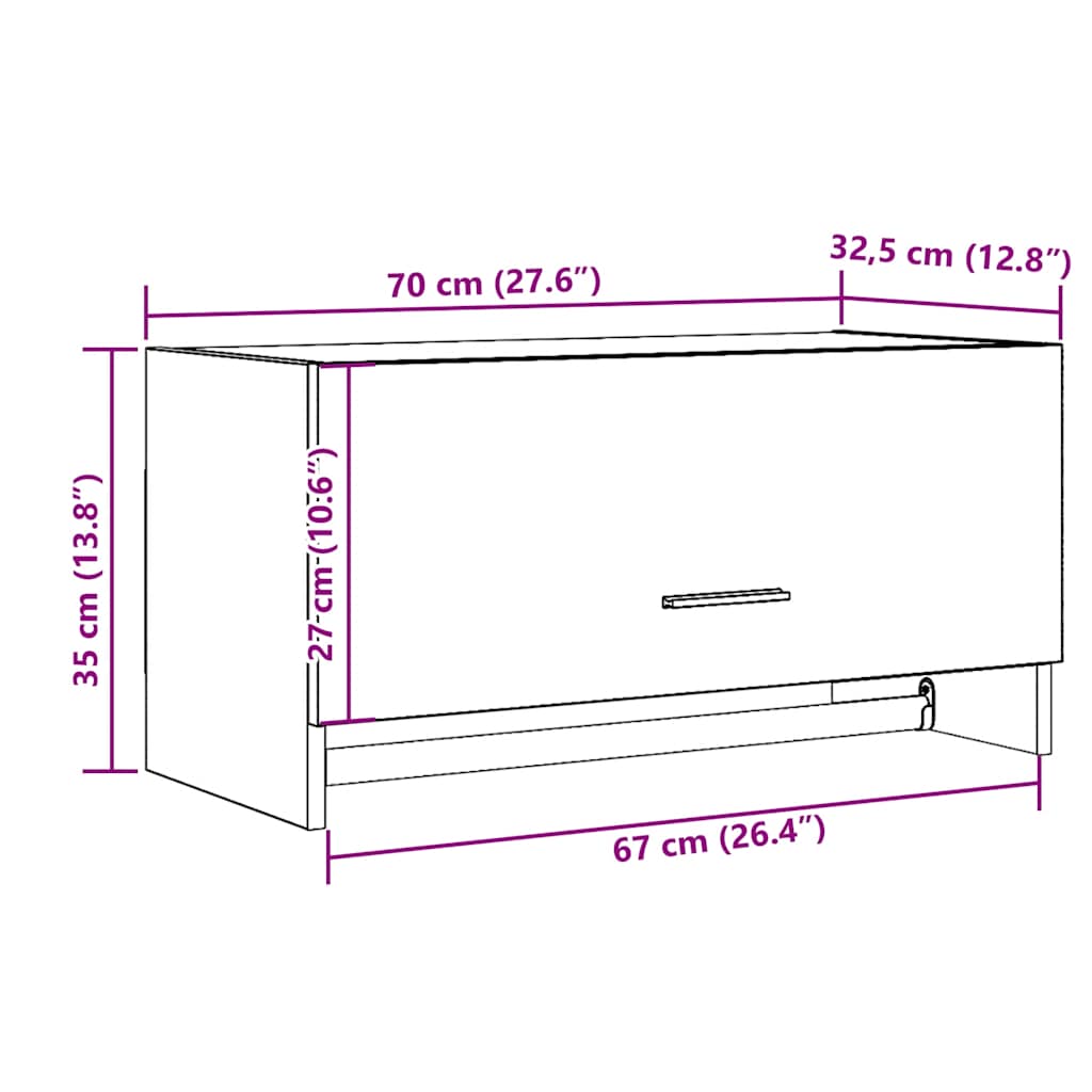 Wardrobe, handcrafted oak, 70x32.5x35 cm, processed wood