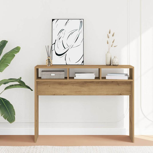 Console table, handcrafted oak, 105x30x80 cm, processed wood