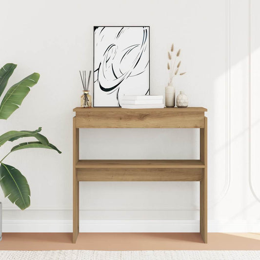 Console table, handcrafted oak, 80x30x80 cm, processed wood