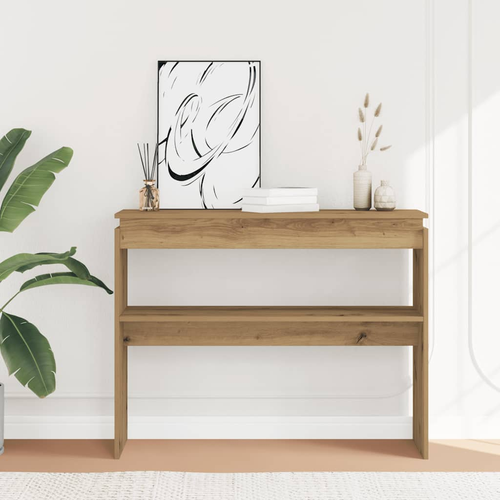 Console table, handcrafted oak, 102x30x80 cm, processed wood