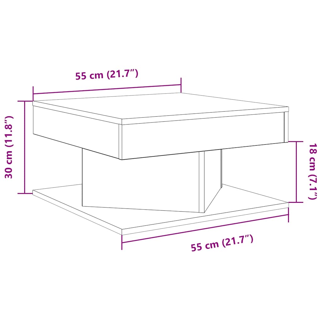 Coffee table, old wood, 55x55x30 cm, processed wood