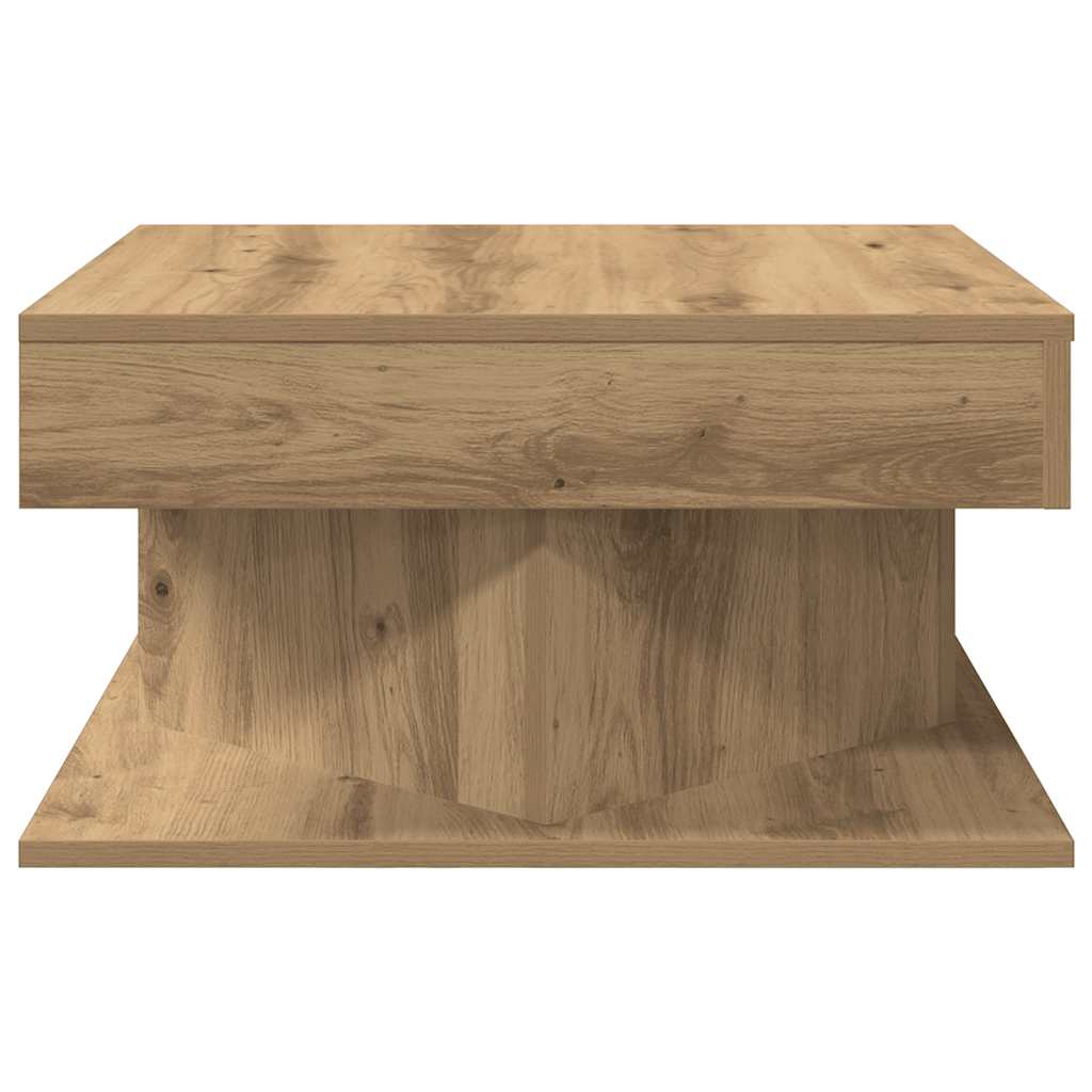 Coffee table, handcrafted oak, 55x55x30 cm, processed wood