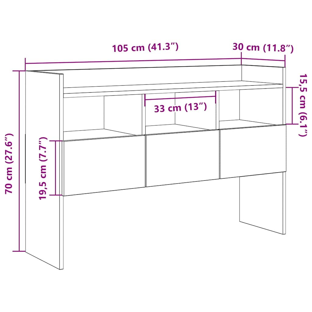 Cabinet, handcrafted oak, 105x30x70 cm, processed wood