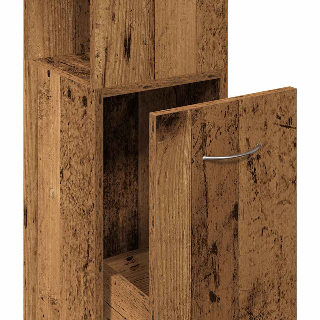 Bathroom cabinet, old wood, 25x25x170 cm, chipboard