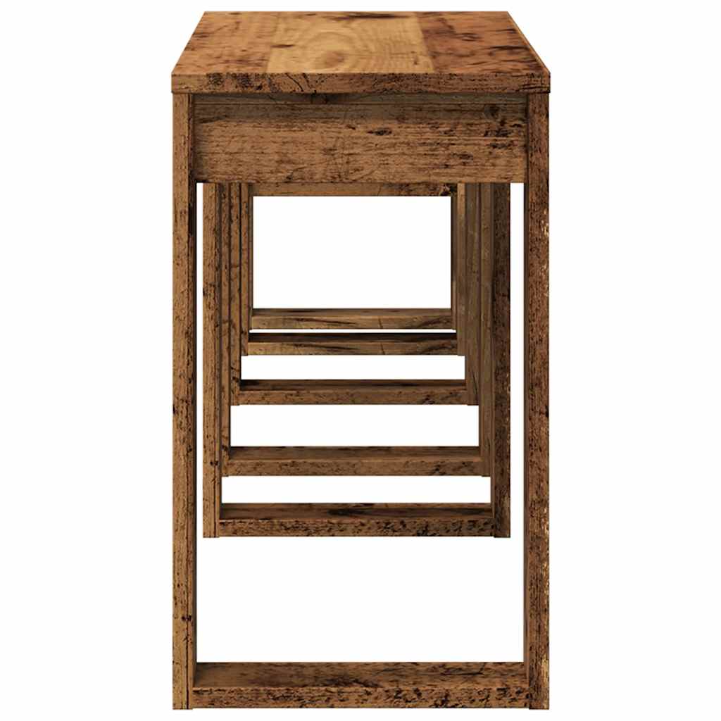 Stackable tables, 3 pcs., old wood, processed wood