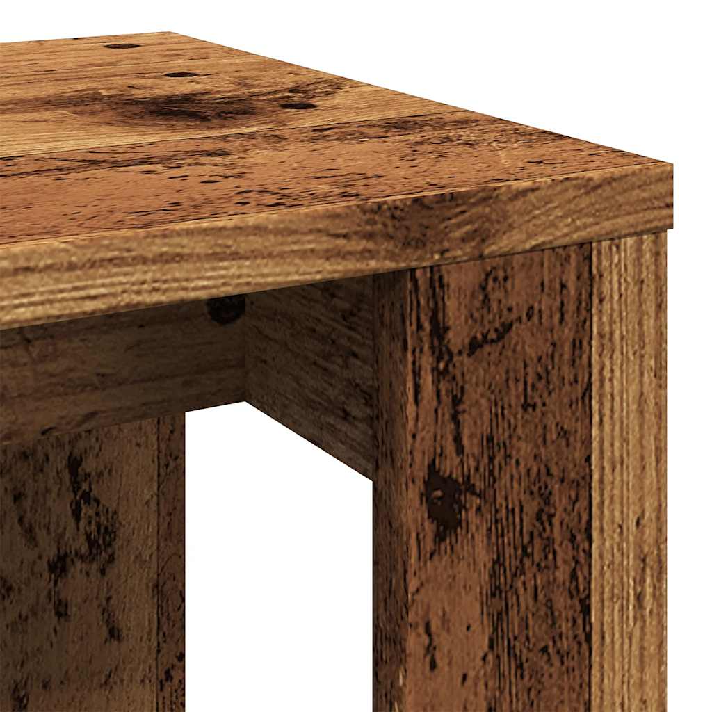 Stackable tables, 3 pcs., old wood, processed wood