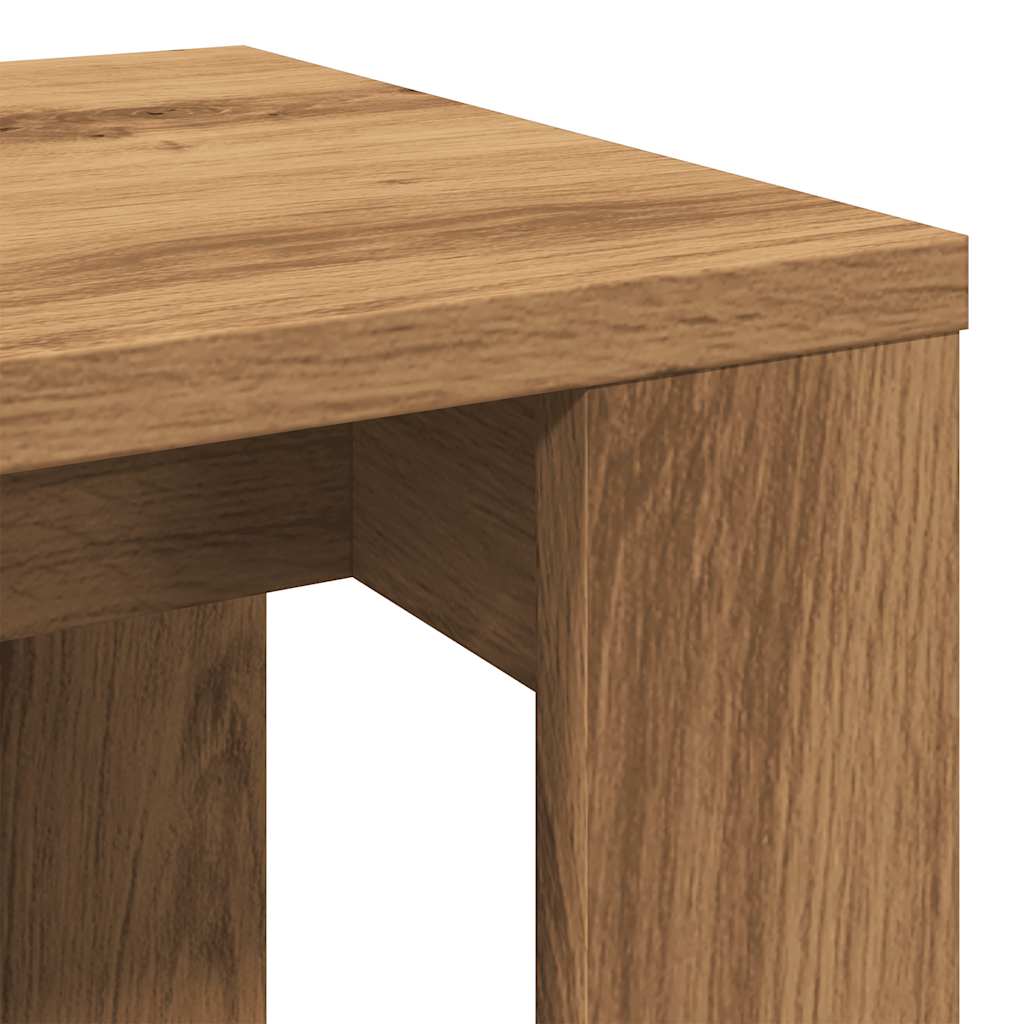 Stackable tables, 3 pcs., handcrafted oak, processed wood