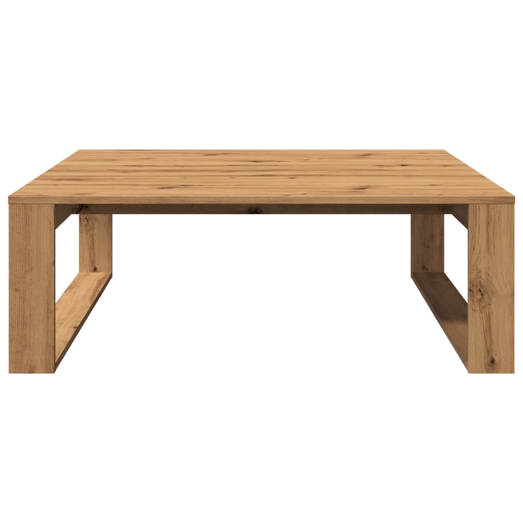 Coffee table, handcrafted oak, 100x100x35 cm, processed wood