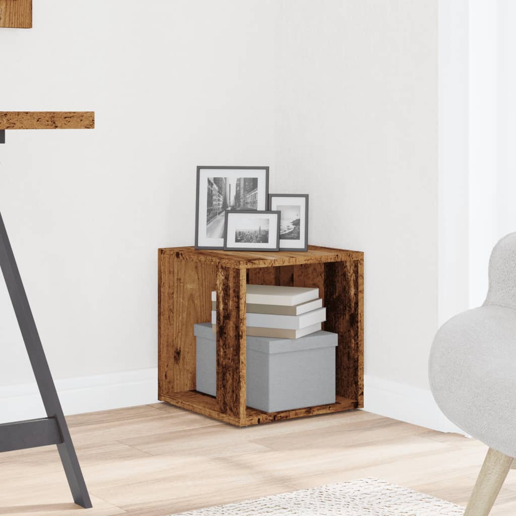 Side table, old wood, 33x33x34 cm, processed wood