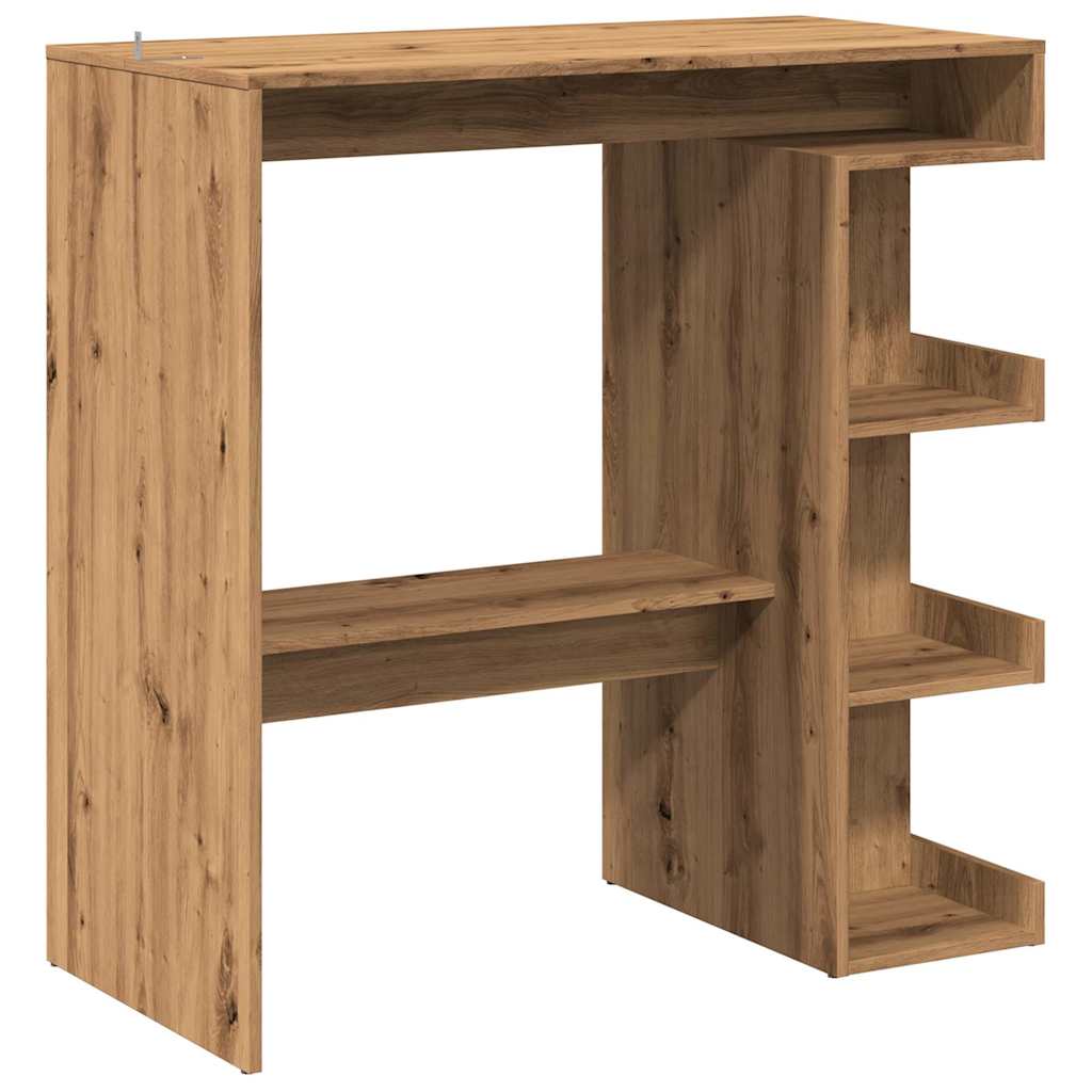 Bar table with storage shelf Handcrafted oak 100x48x101.5 cm