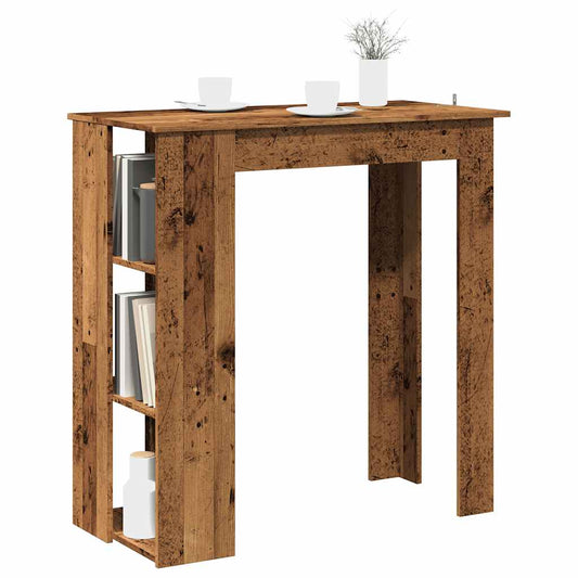 Bar table with shelves, old wood, 102x50x103.5 cm processed wood