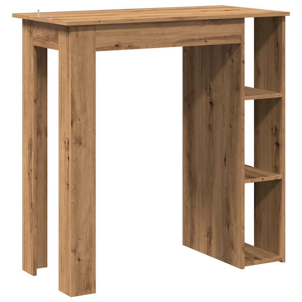 Bar table with shelf, Artisanal oak, 102x50x103.5 cm, Chipboard