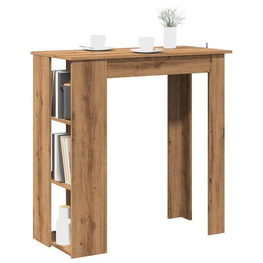 Bar table with shelf, Artisanal oak, 102x50x103.5 cm, Chipboard