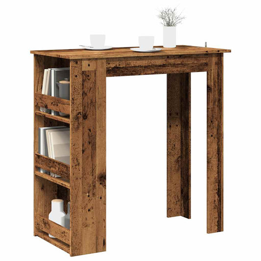 Bar table with storage shelf, Old wood, 102x50x103.5 cm