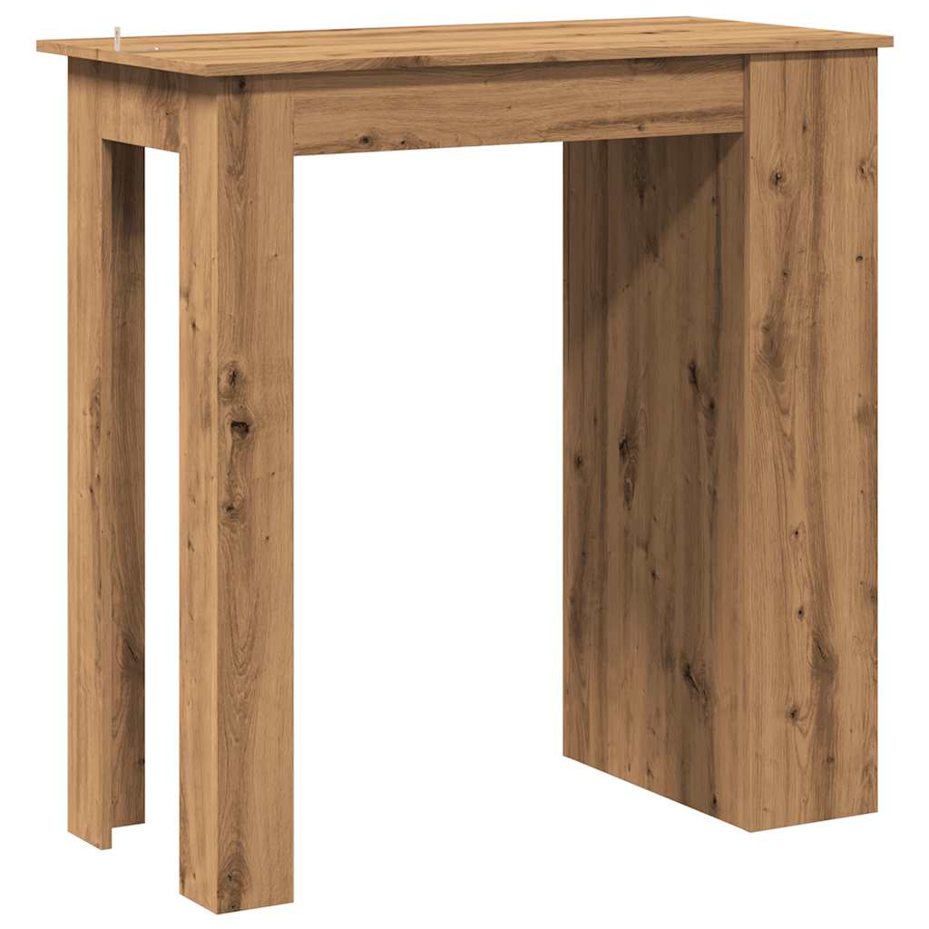 Bar table with storage shelf Handcrafted oak 102x50x103.5 cm