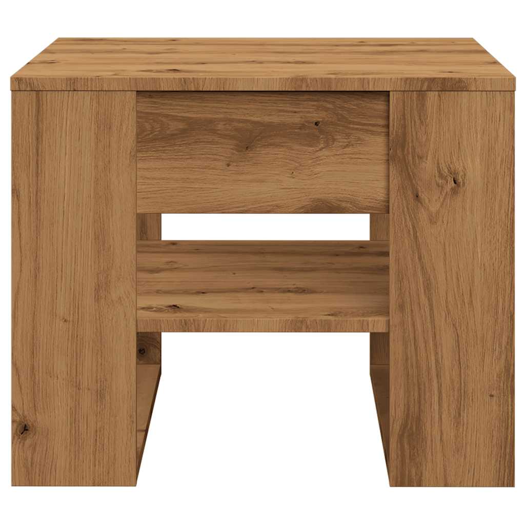 Coffee table Artisanal oak 55.5x55x45 cm Processed wood