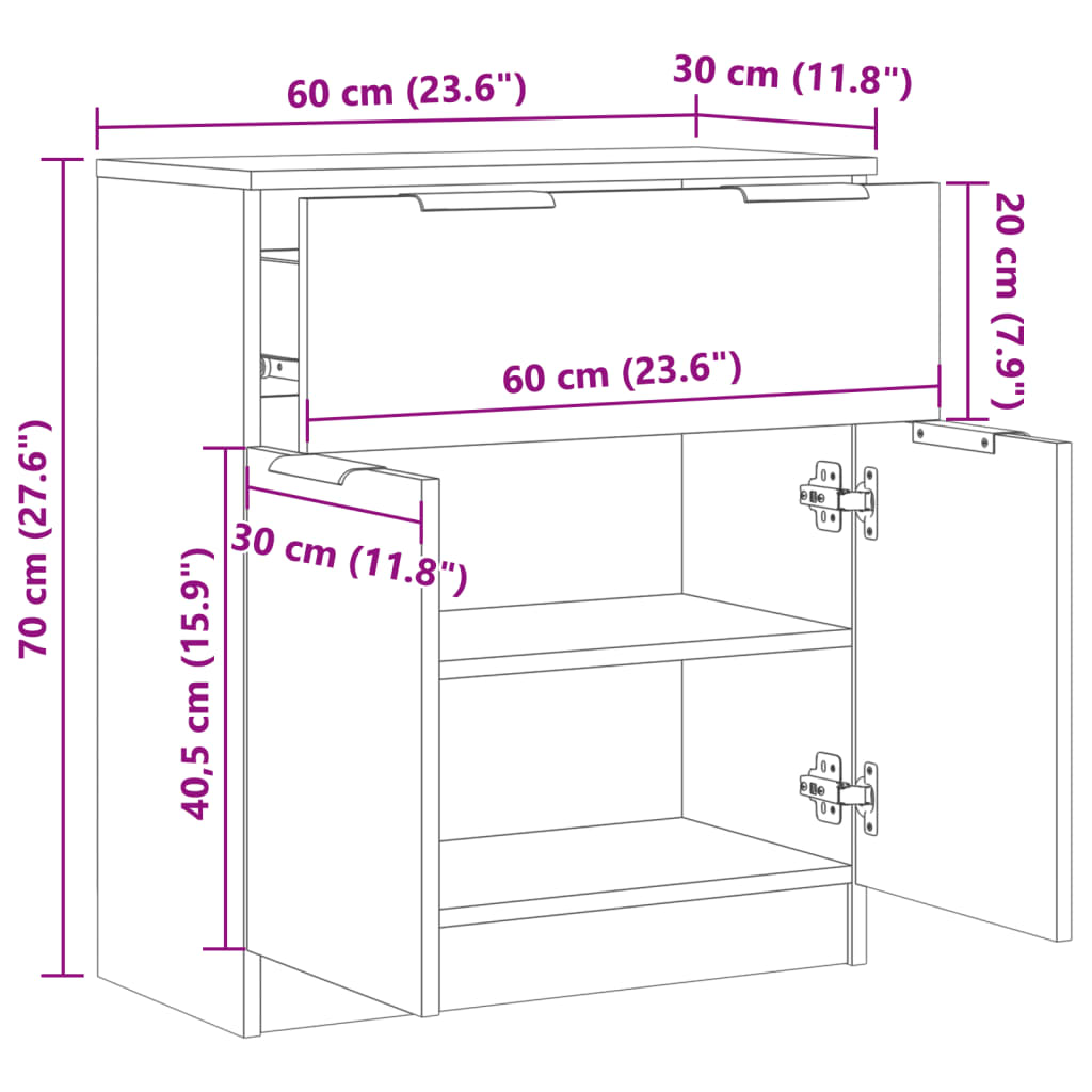 Wardrobe, aged wood, 60x30x70 cm, processed wood