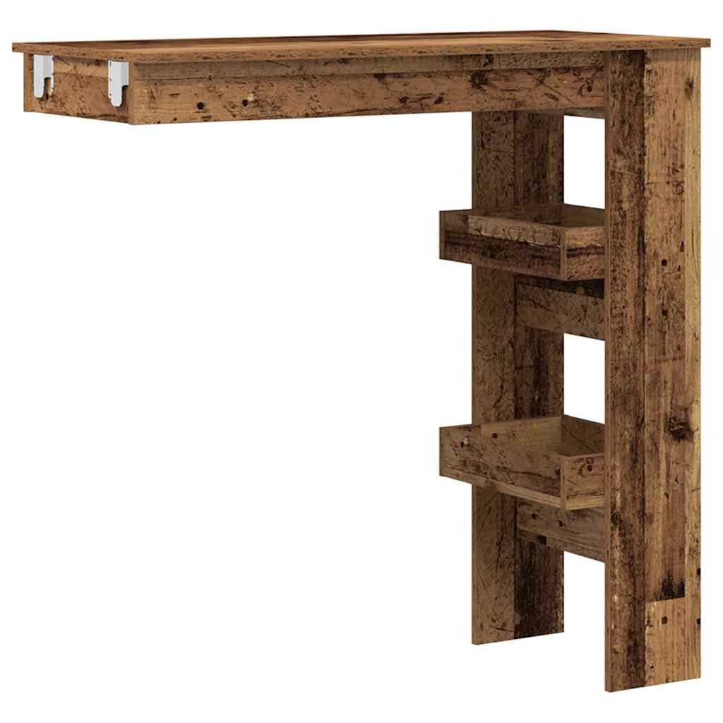 Wall-mounted bar table, old wood, 102x45x103.5 cm, composite wood