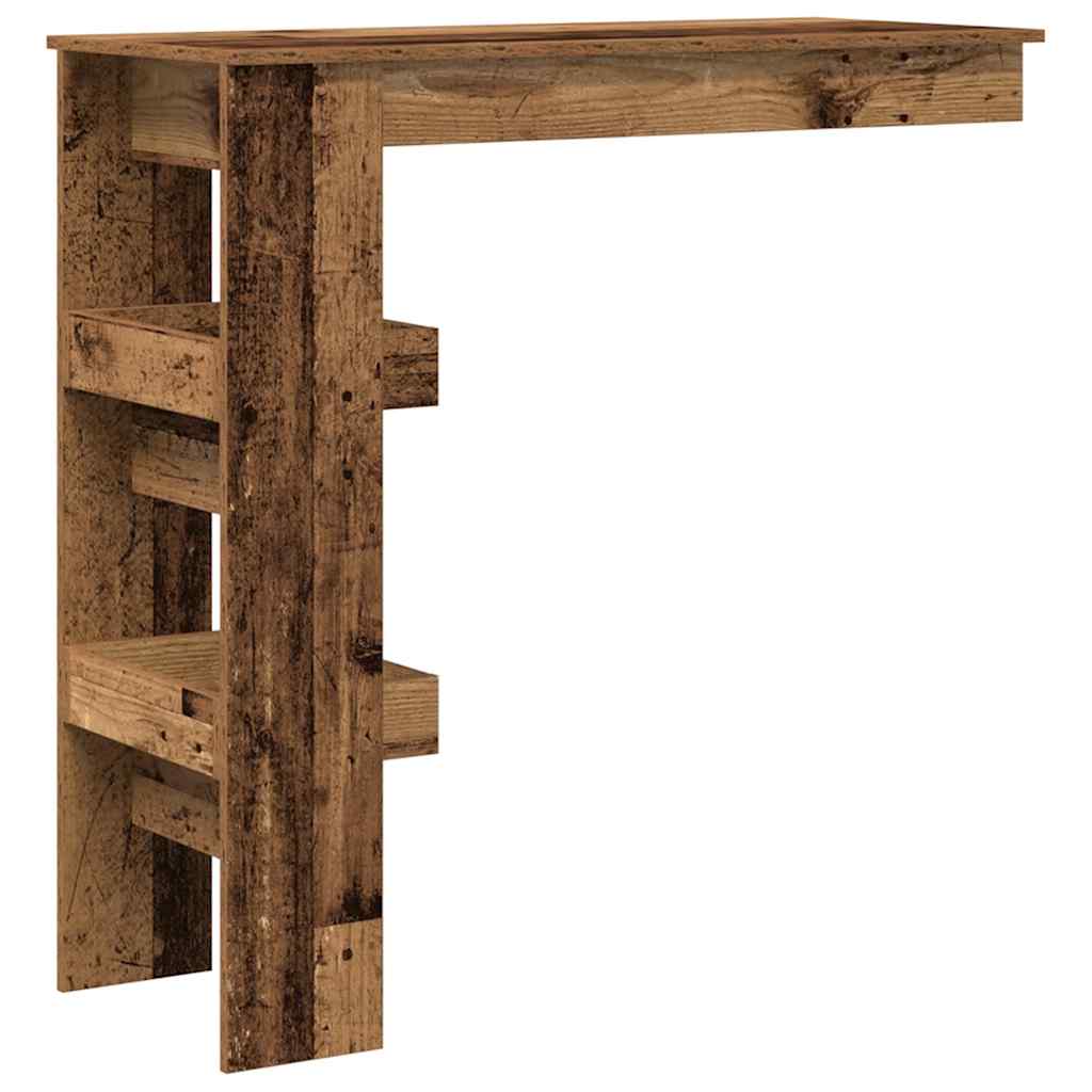 Wall-mounted bar table, old wood, 102x45x103.5 cm, composite wood