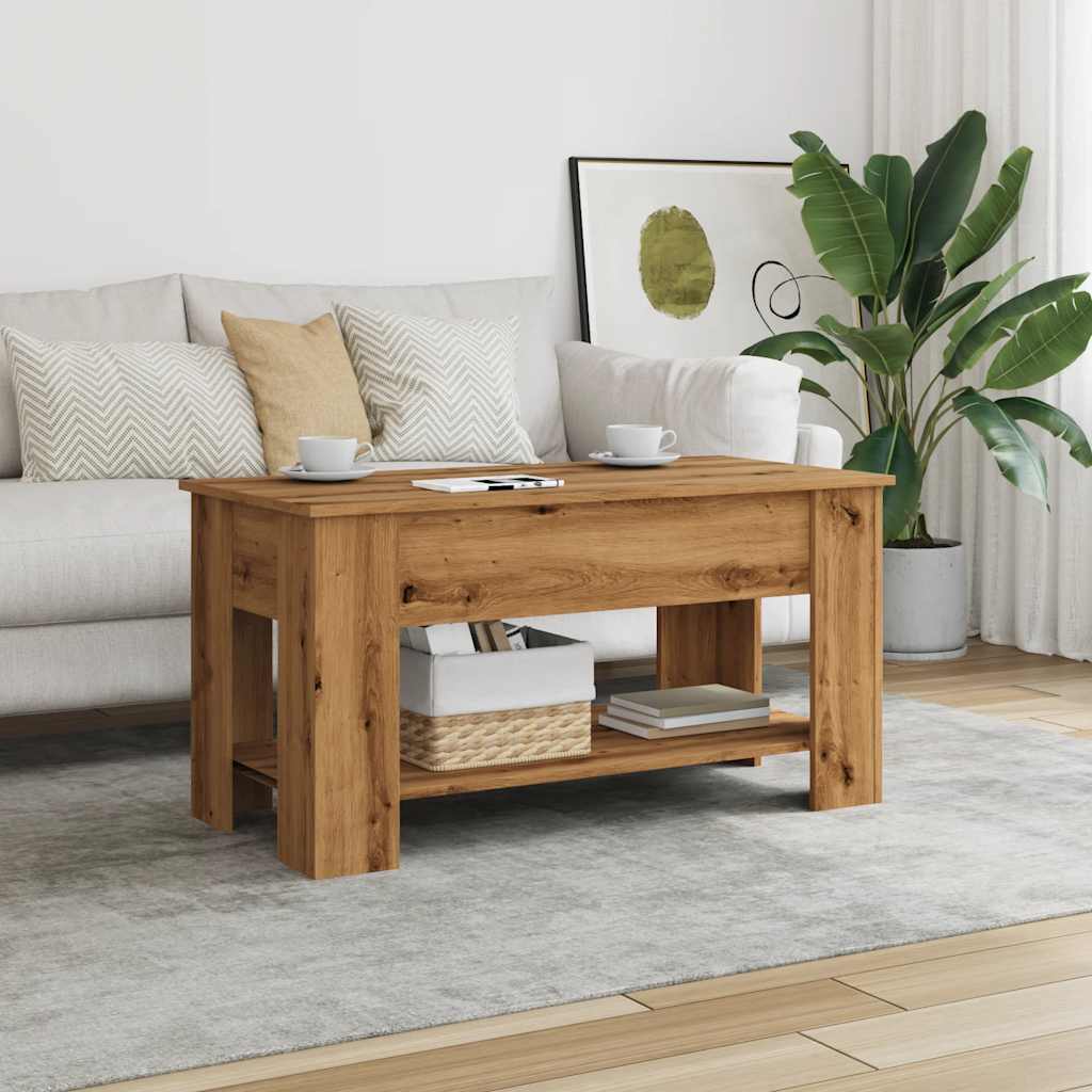 Coffee table, handcrafted oak, 101x49x52 cm, processed wood