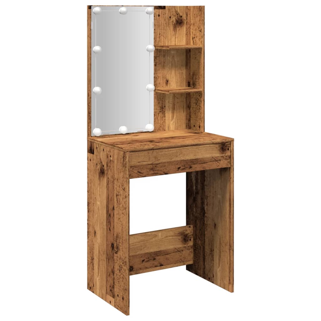 LED dressing table, old wood, 60x40x140 cm