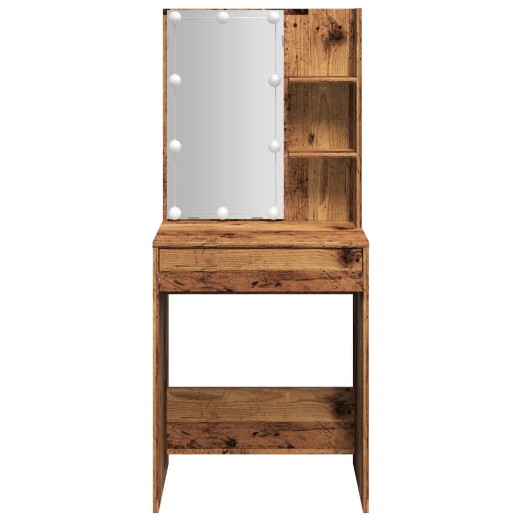 LED dressing table, old wood, 60x40x140 cm