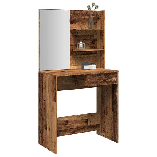 Dressing table with mirror, old wood, 74.5x40x141 cm