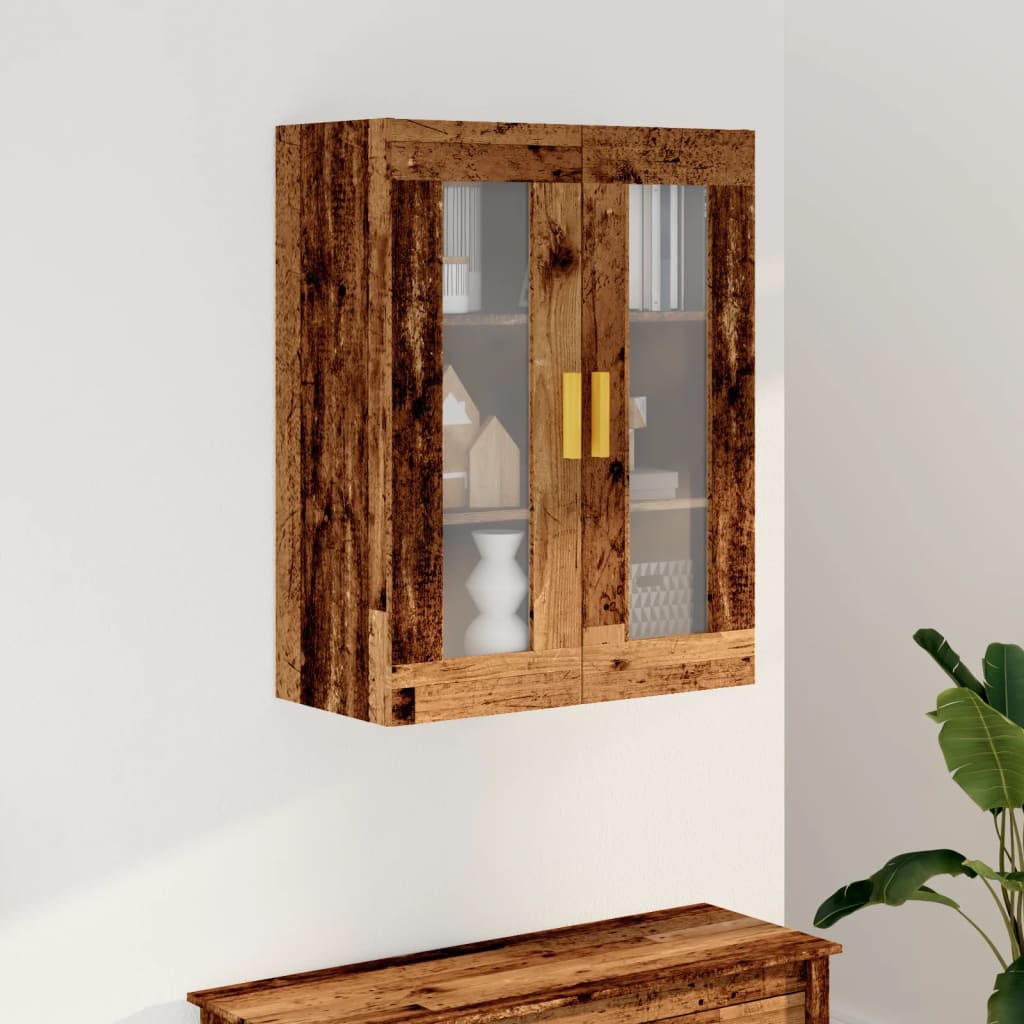 Wall-mounted cabinet, old wood, 69.5x34x90 cm