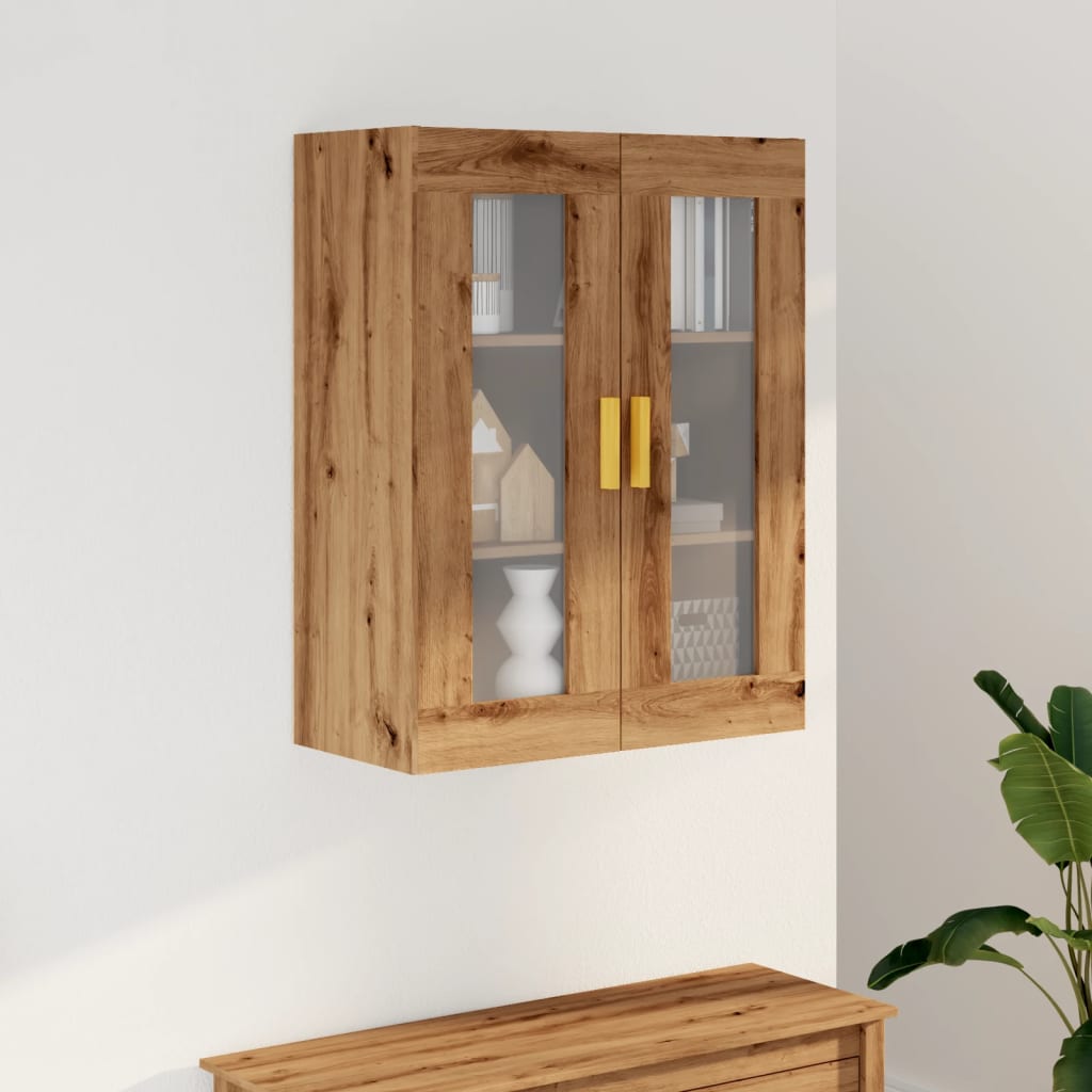 Wall-mounted cabinet, handcrafted oak, 69.5x34x90 cm