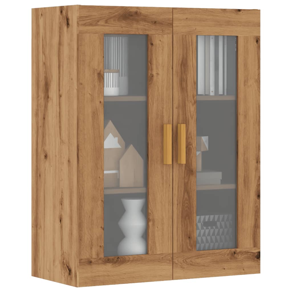 Wall-mounted cabinet, handcrafted oak, 69.5x34x90 cm